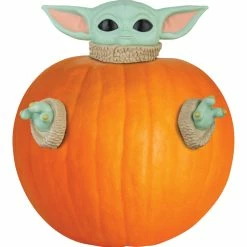 Gemmy Pumpkin Push Ins The Child Star Wars, Green