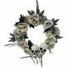 WREATH W SKULL&ROSES 19.5 IN