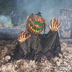 Animated Pumpkin Groundbreaker Halloween Decoration