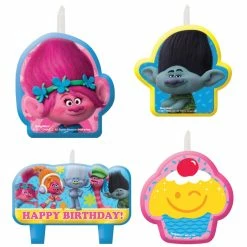 TROLLS BIRTHDAY CANDLE SET 4PK