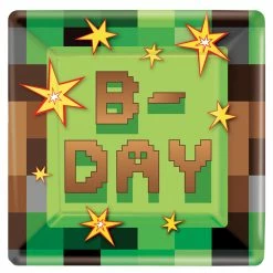 MINECRAFT SQUARE PLATE 9IN