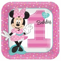 MINNIE 1ST SQUARE PLATE 9IN