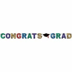 GLITTERED CONGRATS GRAD STREAM
