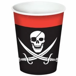PIRATE BEVERAGE CUPS 9OZ 8PCS